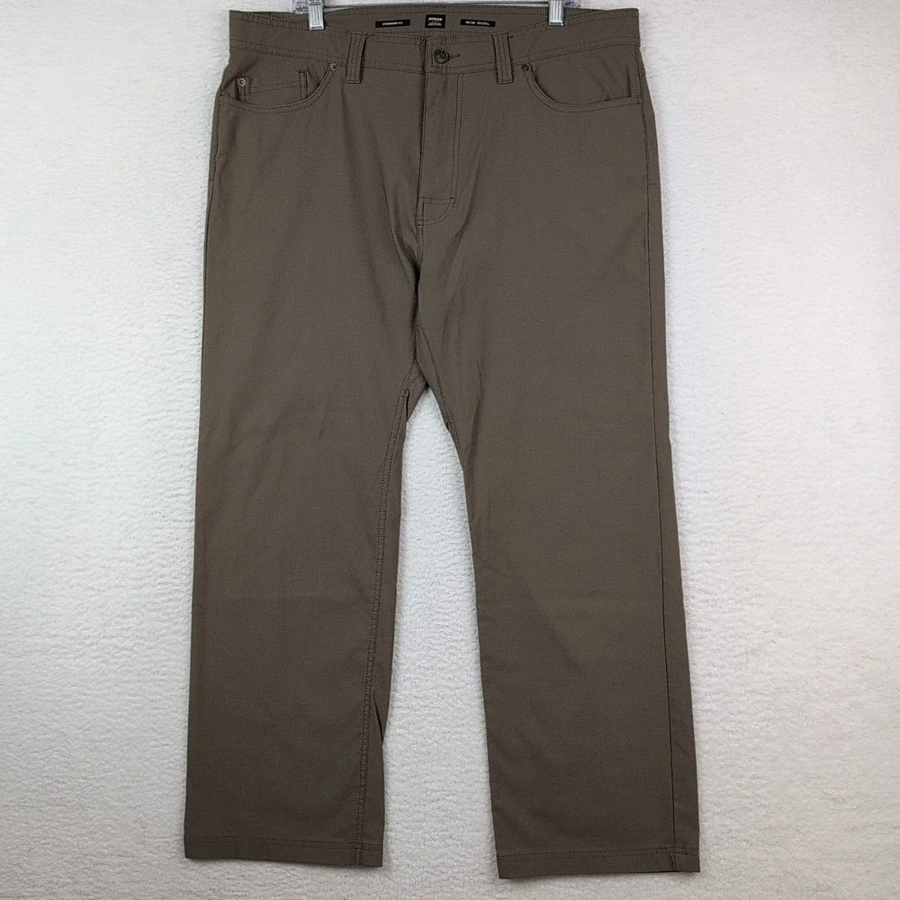 Prana Brion Pant II Hiking Men's 40x30 Standard‎ Fit Green Nylon Stretch Outdoor
